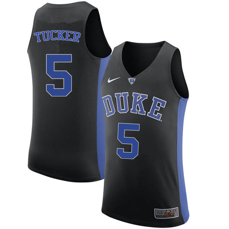 Men Duke Blue Devils #5 Jordan Tucker College Basketball Jerseys Sale-Black
